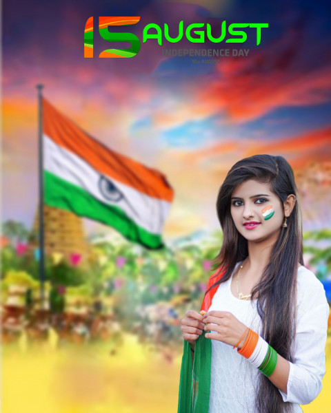 PicsArt Independence Day 15 August Editing HD Background With Girl