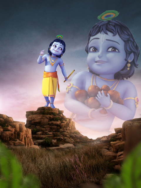 PicsArt Krishna Janmashtami Background Hd For Photoshop Photo Editing