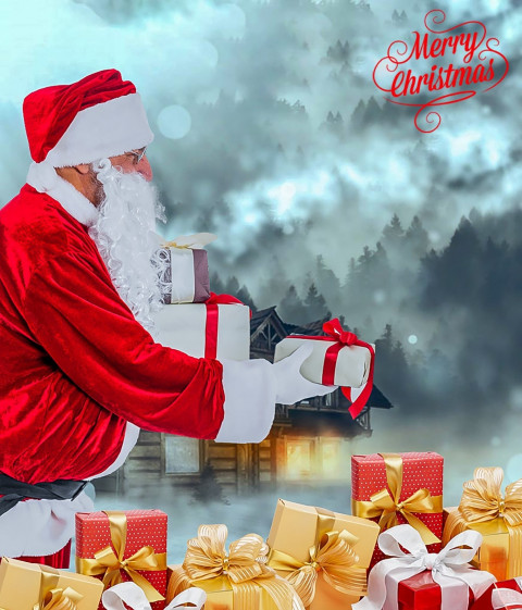 Santa Claus Merry Christmas Editing CB PicsArt Background