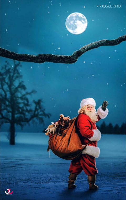Santa Claus Merry Christmas Editing PicsArt Background