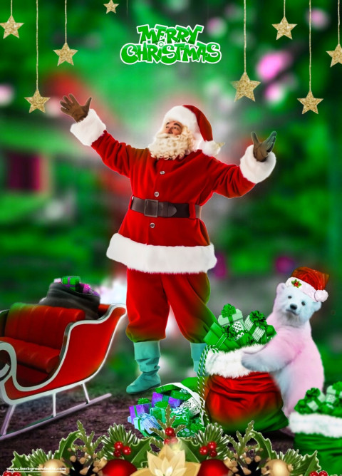 Santa Merry Christmas Photo Editing Background