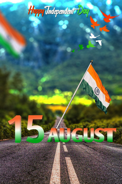 Tiranga 15 August Road Blur CB Editing Background Full HD Download Free