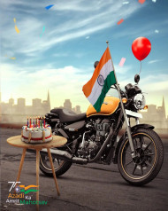 15 August Photoshop Bike Background For Independence Day Flag