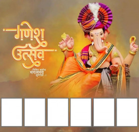 Ganpati Bappa Banner Editing Material HD Background