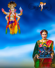 Ganpati Bappa Morya Girl CB Picsart Editing Background HD Download Img
