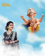 Girl Happy Ganesh Chaturthi CB Picsart Editing Background Full HD