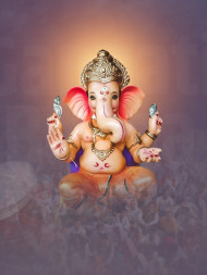 Happy Ganesh Chaturthi Photo Editing Background Full HD