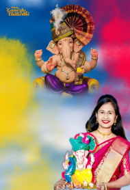 Happy Ganesh Chaturthi With Marathi Girl CB Picsart Editing Background