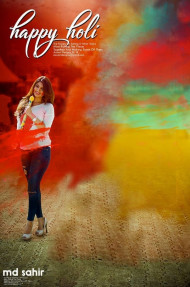 Happy Holi Editing Background With Girl For Picsart & Photoshop