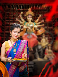 Happy Navratri Photo Editing Background Girl For Photoshop Images