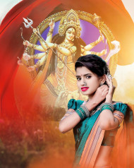 Happy Navratri Photo Editing Background Girl For Photoshop Img