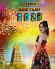 Happy New Year 2023 Editing HD Background With Girl