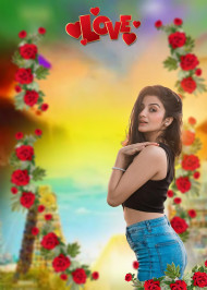 Love Valentine Day Bakground With Girl For Trending Picsart Editing