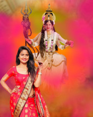 Navratri Background With Girl For Durga Puja Cb Photo Editing