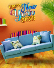 New Year Editing Sofa Background 2023 Photo