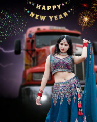 New Year Girl Photo Editing Background 2023