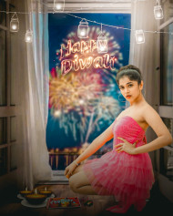 Photoshop Girl Diwali Editing Background HD Download