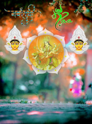 Photoshop Happy Navratri Maa Durga Lion Background Full HD Pic