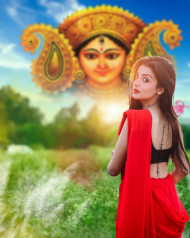 Photoshop Navratri Durga Pooja Editing Background Girl
