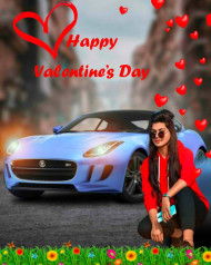 PicsArt Happy Valentine Day CB Background With Girl For Photoshop